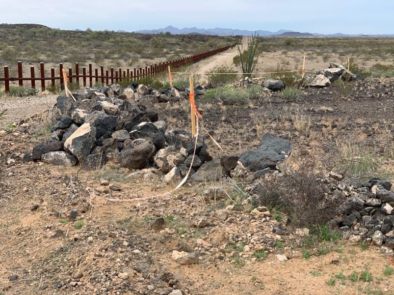 Tohono O'odham leaders met with Homeland Security officials about border wall construction, even as workers damage a 1,000-year-old site.