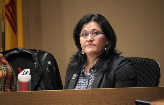 Las Cruces Public Schools Superintendent Karen Trujillo, seen at the Jan. 21, 2020 school board meeting. The March 17 board meeting was live streamed and public comments shared via email in keeping with social distancing measures directed by the New Mexico Department of Health to help slow the spread of the COVID-19 coronavirus.
