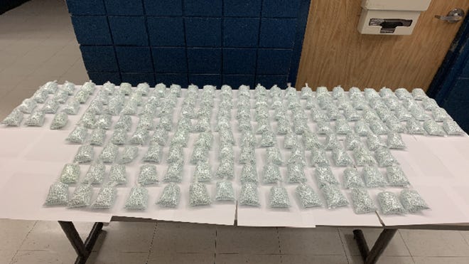 The Phoenix Police Department along with the Drug Enforcement Administration seized about 170,000 fentanyl pills in a task force bust on Jan. 23, 2020.