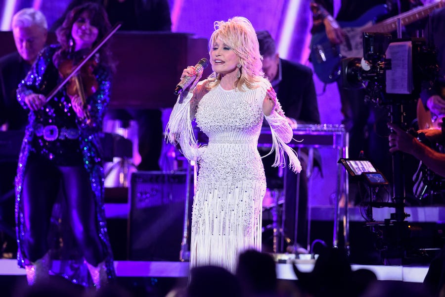 Dolly Parton performs during the 53rd Country Music Association Awards at Bridgestone Arena on Nov. 13, 2019.