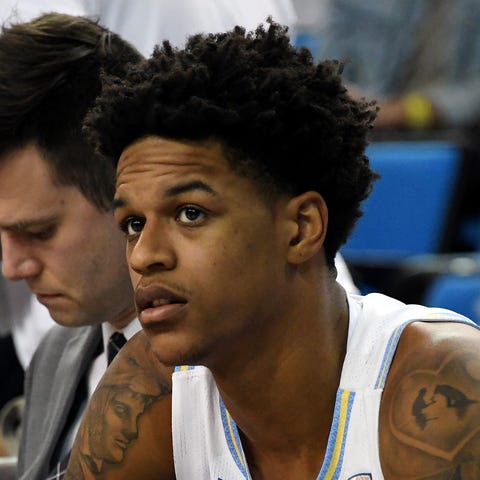 UCLA Bruins forward Shareef O'Neal looks on from t