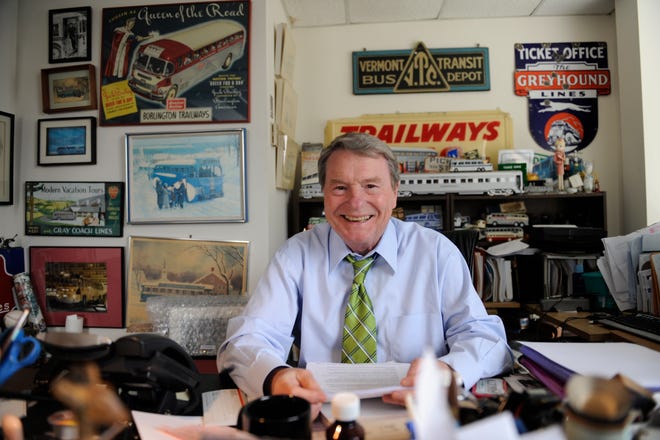 PBS host Jim Lehrer poses in his WETA office on March 17, 2009 in Washington, D.C.