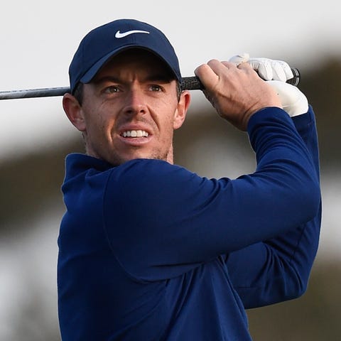Rory McIlroy hits a tee shot Wednesday during the 
