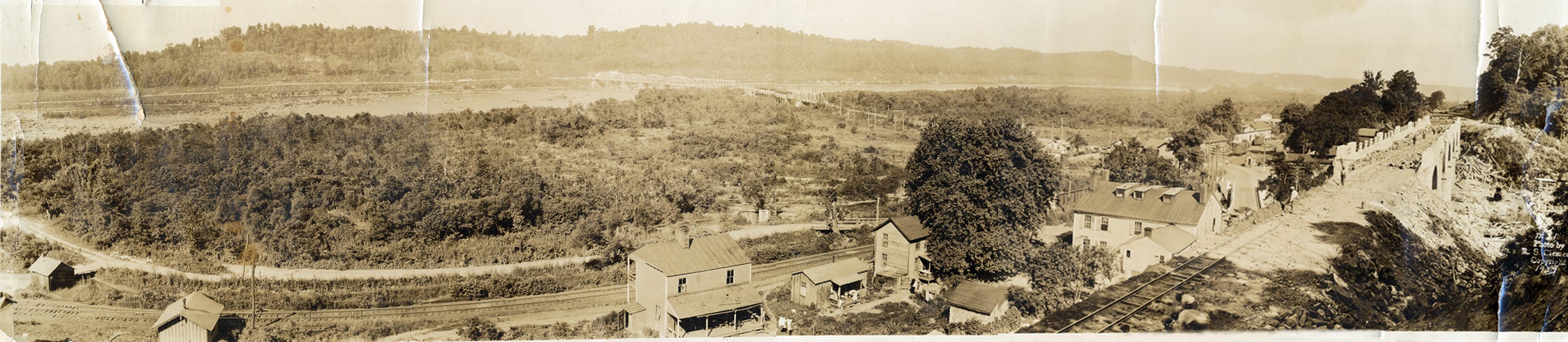 This image shows the town of Conowingo, in western Cecil County, Md., before the Conowingo Dam was built on the Susquehanna River. The town was flooded Jan. 18, 1928, as construction of the dam and reservoir was completed.