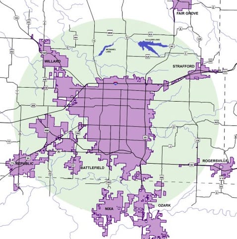 Springfield Mo City Limits Map These Maps Show How The City's Boundaries Have Expanded Since 1950