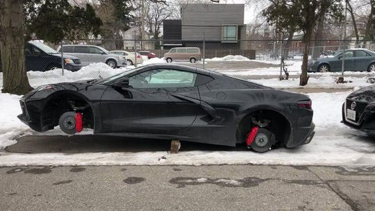 Wheels Stolen Off Corvette Stingray Test Vehicle In Detroit