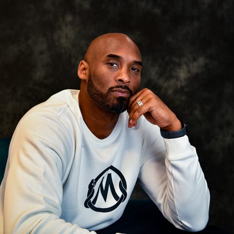 Kobe Bryant poses for a portrait inside of his off