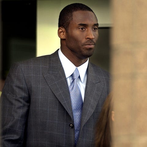 Kobe Bryant leaves the courthouse in Eagle, Colora