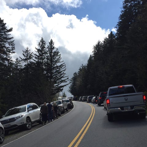 Cars can back up for a half-mile from the Clingman