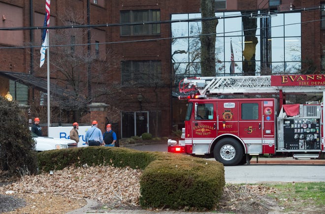 Evansville Fire Department responds to a fire alarm at Berry Global Tuesday morning, Jan. 28, 2020. The first call came at 7:30 a.m. and was quickly extinguished and contained.