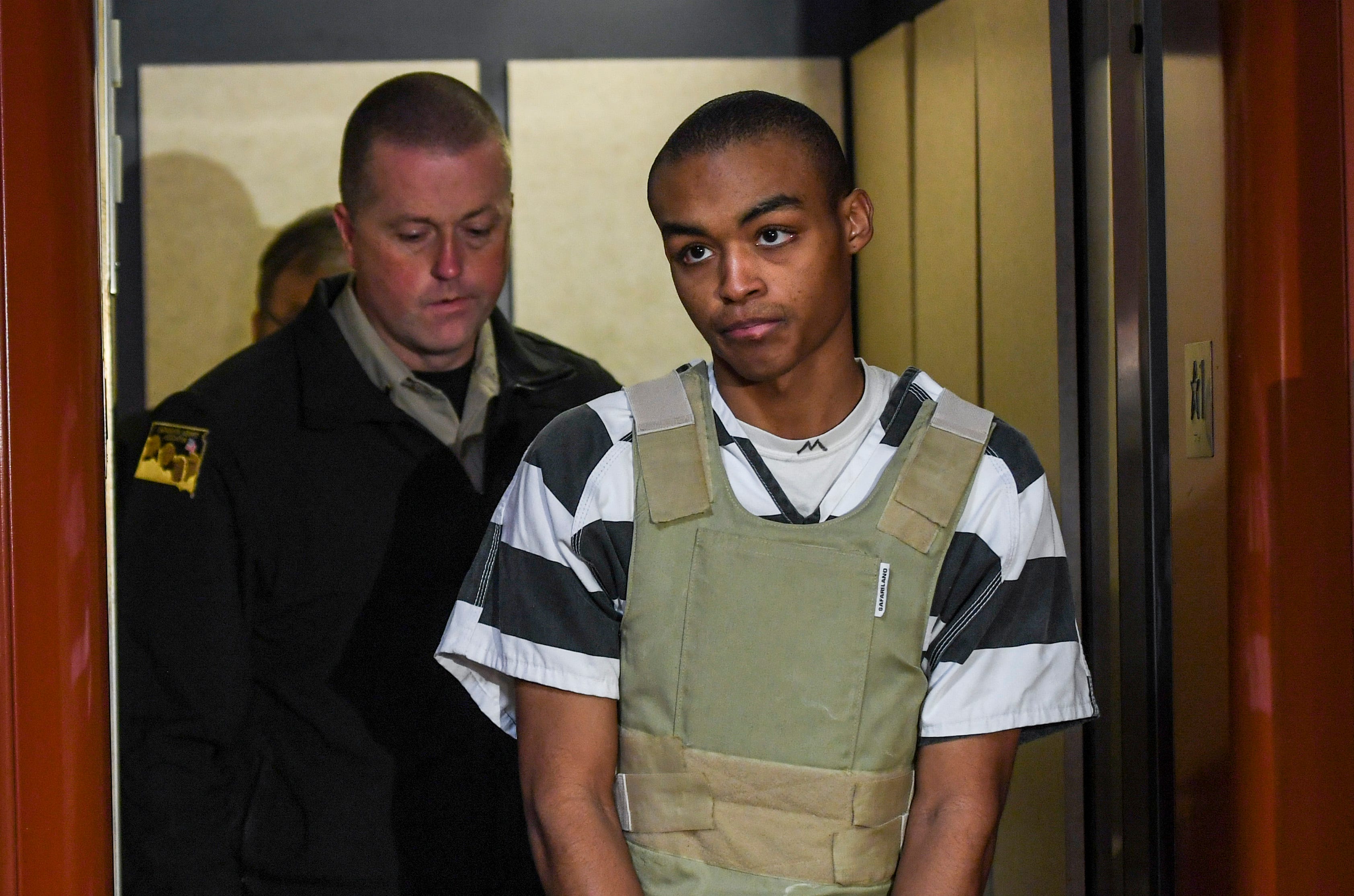 Amir Beaudion Jr., 19, appears in court on Tuesday, Jan. 28, 2020 at the Lincoln County Courthouse in Canton, S.D. Beaudion was charged on Monday with first-degree murder in the death of Pasqalina Esen Badi.