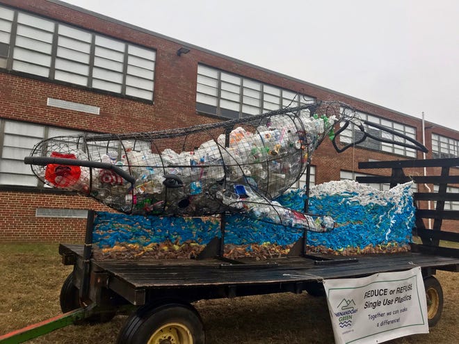 Flippy the whale migrated to Staunton High School last week.
