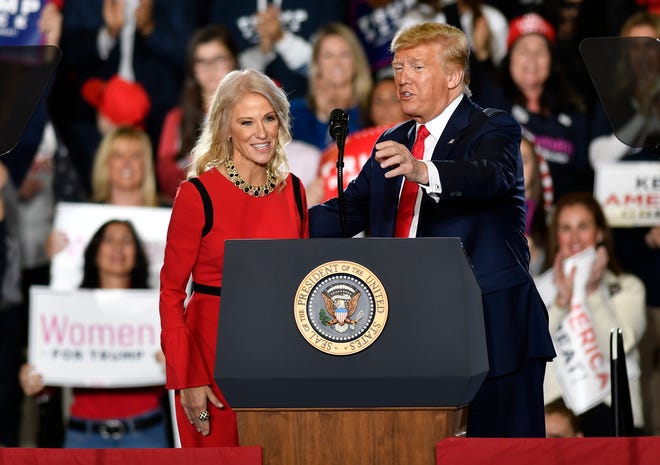 White House counselor Kellyanne Conway, one of 13 members of Donald Trump's inner circle, who violated the Hatch Act, according to a report by the Office of Special Counsel.