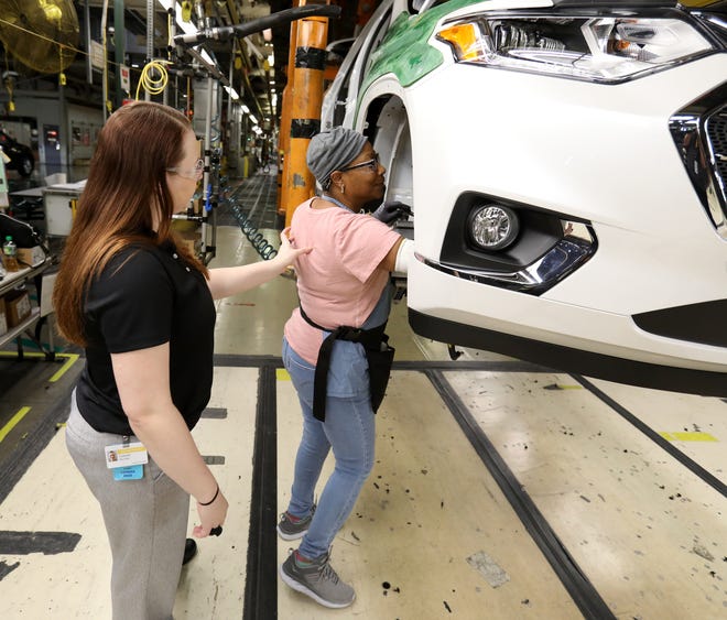 Dianne Henderson, 66, a line worker at the General Motors Lansing Delta Township Assembly Plant in Delta Township, Michigan on Thursday, January 16, 2020.