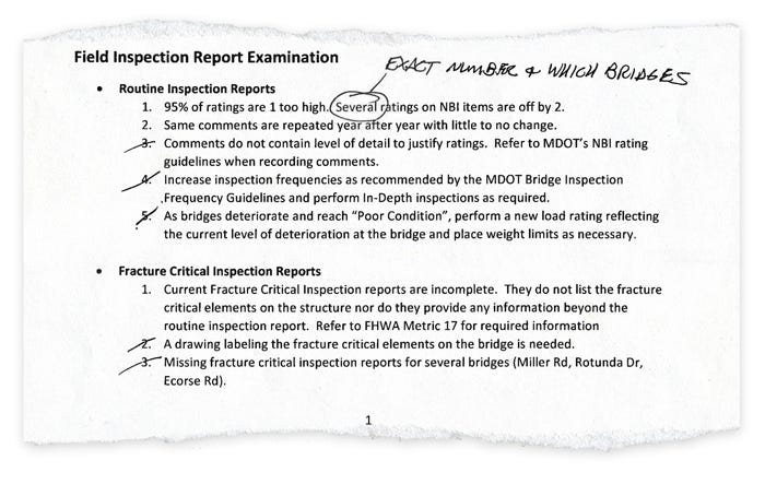 Excerpt from Wayne County's quality assurance review