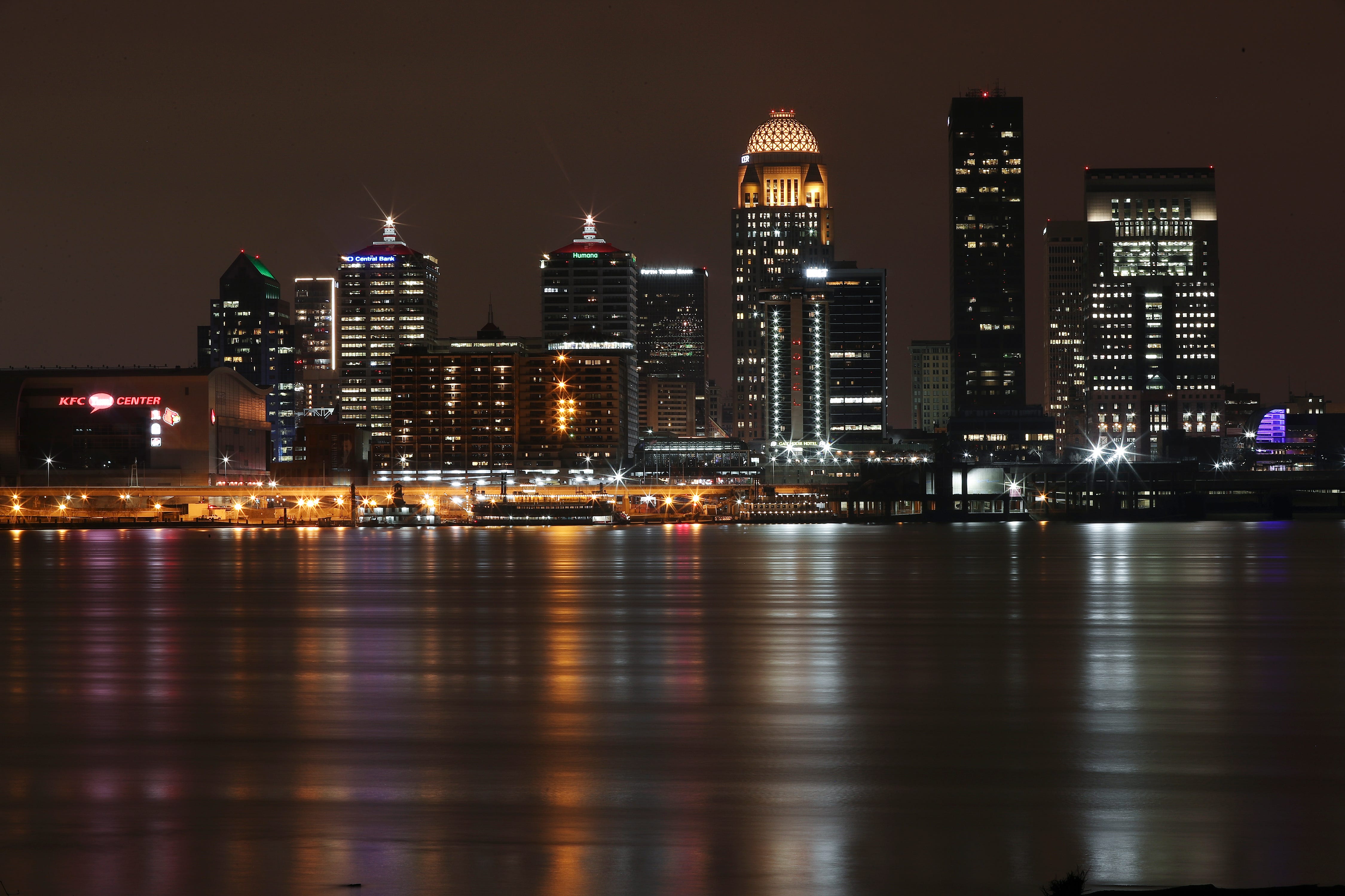 8:45 p.m.

The Louisville skyline pierces the night in a view from Clarksville, Ind., on Jan. 28, 2020.
