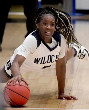 Dallastown's D'Shantae Edwards, seen here in a file photo, scored 17 points on Tuesday in a win over Spring Grove.