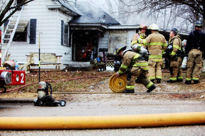 Springfield firefighters respond to the scene of a house fire Jan. 29, 2020, in the 2100 block of north Oakland Avenue.
