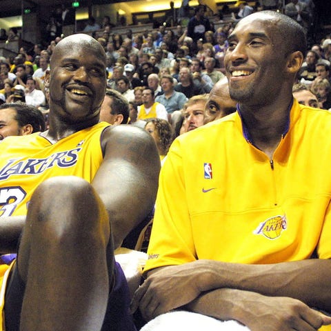 Kobe Bryant and Shaquille O'Neal in 2003