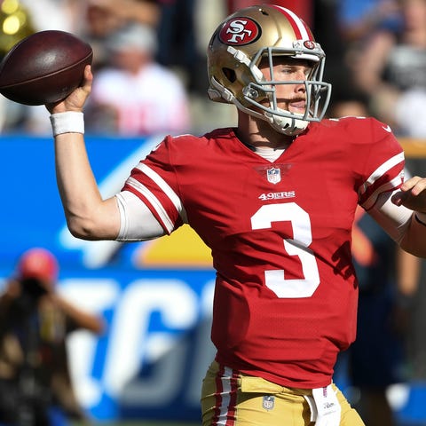 49ers quarterback C.J. Beathard is acting as the t