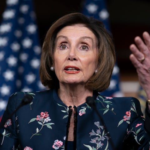 Speaker of the House Nancy Pelosi speaks during he