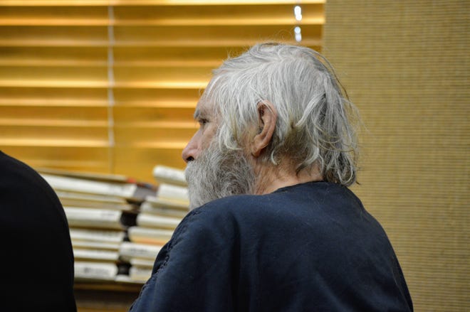 Theodore Loos watches his preliminary hearing held in Department 11 of the Shasta County Superior Court on Friday, Jan. 31, 2020.