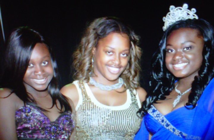 Sarah Butler and her sisters at her Sweet Sixteen  party. From left, Aliyah Butler, Bassania Daley and Sarah Butler.