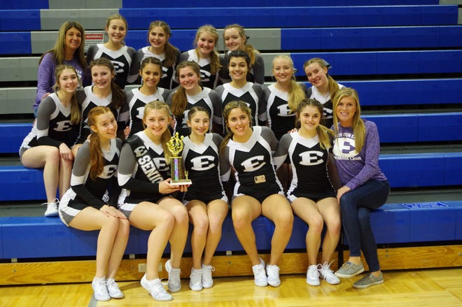 The South Lyon East competitive cheer team finished in first place at the Lakeland Invite on Feb. 1.