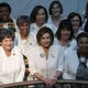 House Speaker Nancy Pelosi, D-Calif., poses for a group photo with members of the Democratic Women's Caucus prior to the State of the Union address at the U.S. Capitol on Tuesday.