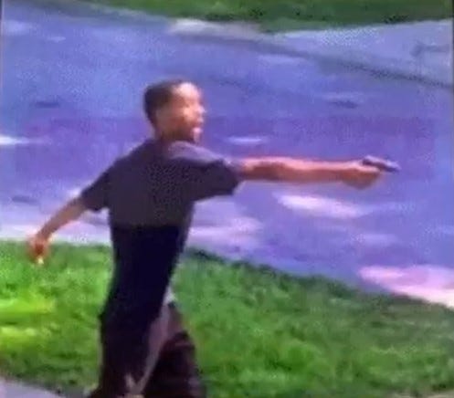 Screenshot of a teen police said is Devonta Allen, firing multiple shots at four people in Kennedy Heights on July 25, 2019. According to court documents, Allen shouted: "I don't like white people in my 'hood."
