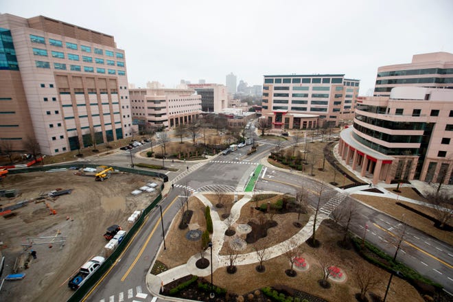 The St. Jude Children's Research Hospital campus Wednesday, Feb. 5, 2020, in Memphis.