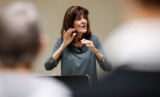 Director Linda Bolding of the Williamson County Community Chorus leads practice Tuesday, Feb. 4, 2020, in Franklin.