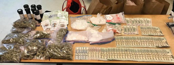 Rosebud Sioux Tribe Law Enforcement officers seized 3 1/2 pounds of meth, 1 9/10 pounds of marijuana, 20 units of oxycodone and $1,955 cash after a traffic stop of Feb. 4.