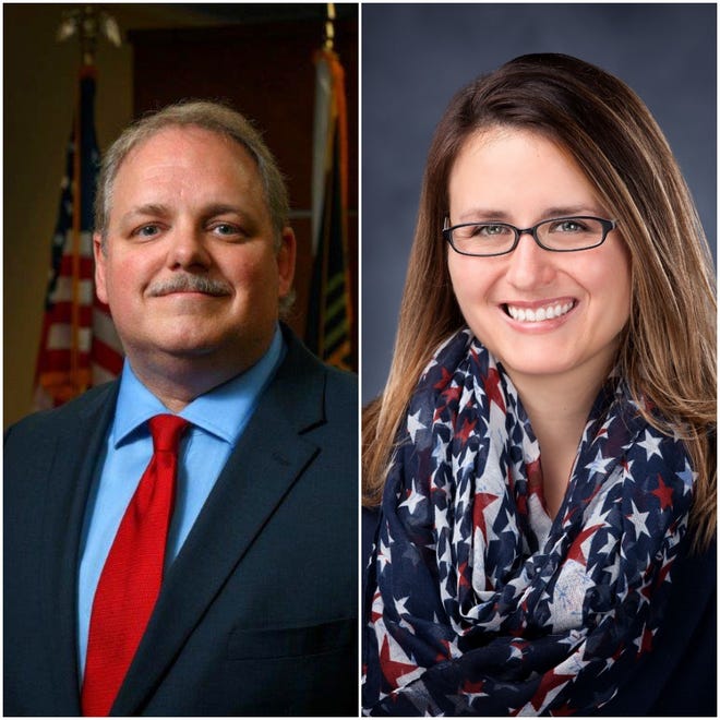Wausau Mayor Robert Mielke, left, and challenger Katie Rosenberg will face off in the April 7 election.