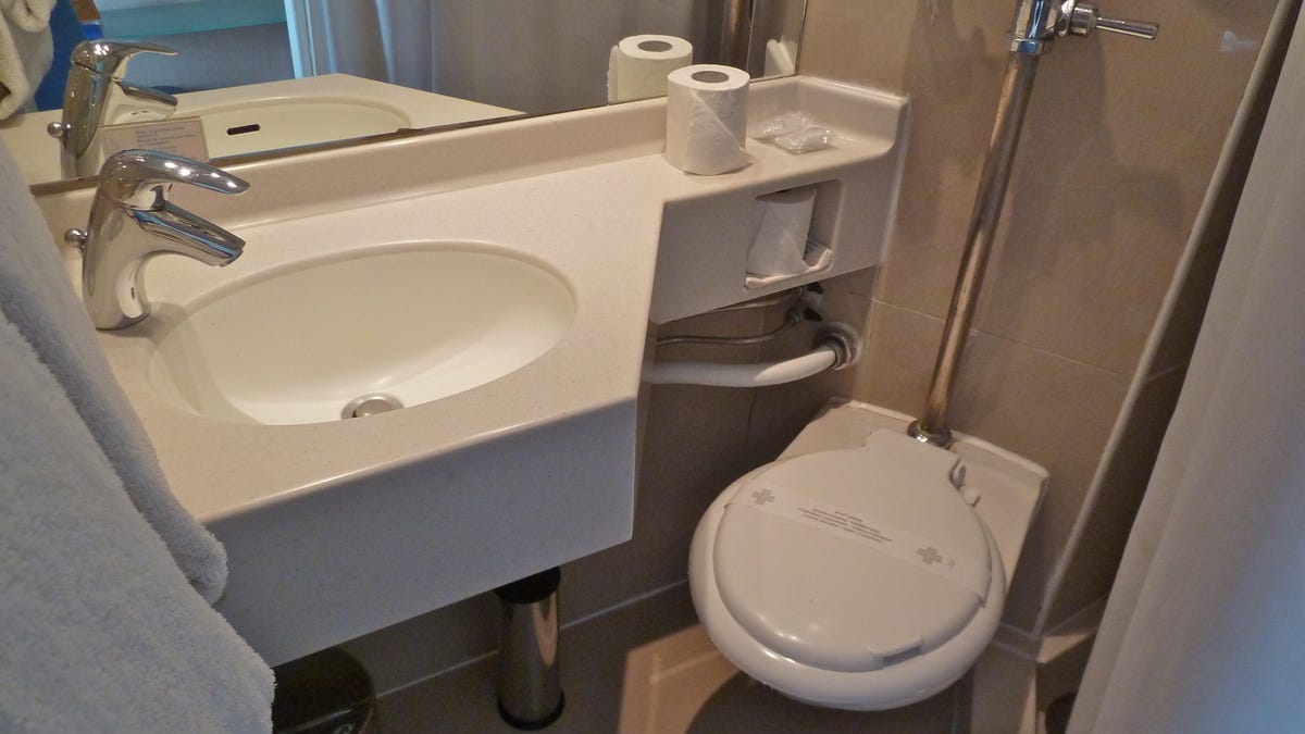Faz diferença se você dá descarga na tampa do vaso sanitário para cima ou para baixo?  Na verdade.