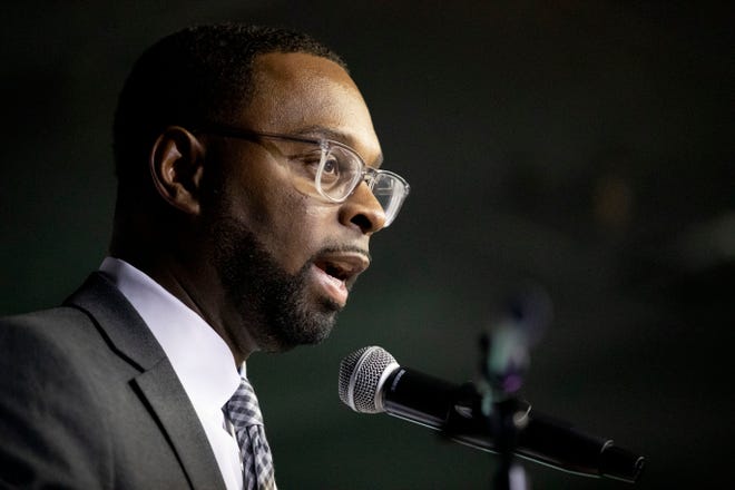 Paul Young, director of Housing and Community Development for the City of Memphis welcomes the crowd Thursday, Feb. 6, 2020, during the 2020 Trailblazer Awards at Paradise Entertainment Center in Memphis. Young is the new president and CEO of the Downtown Memphis Commission.