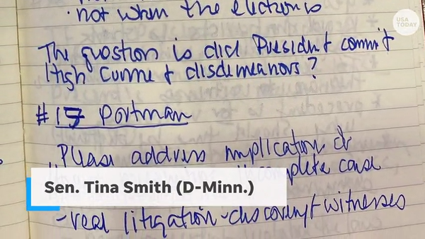 During the hours of arguments in the Senate impeac