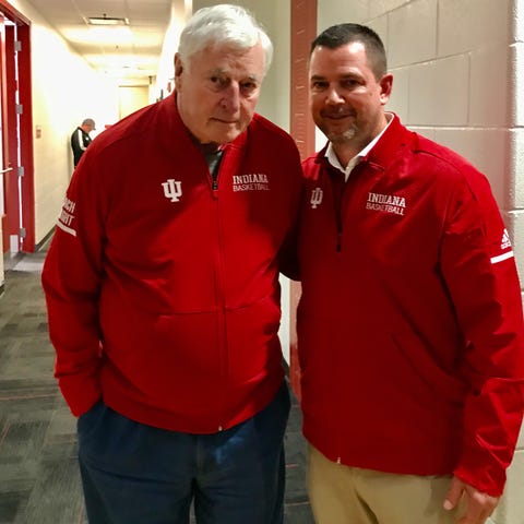 Todd Leary (right) with former IU coach Bob Knight