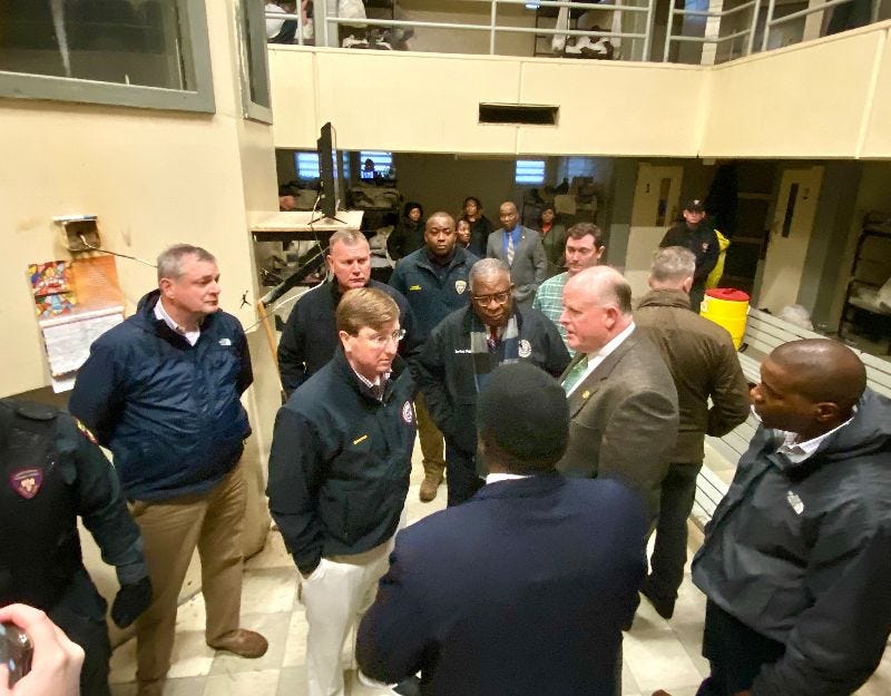 Governor Tate Reeves, Mayor George Flaggs Jr. at Parchman