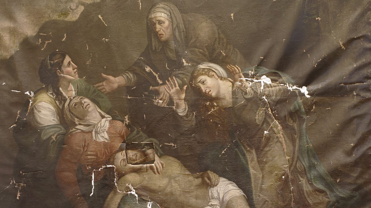 Inside The Restoration Of A 200 Year Old The Three Maries Painting