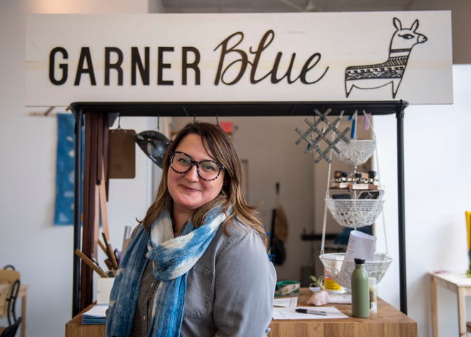 Lisa Garner opened her new store on Jan. 25, 2020, at the Jackson Walk Plaza. Garner Blue is a handcrafted accessory shop featuring indigo-dyed items such as earrings and scarfs.