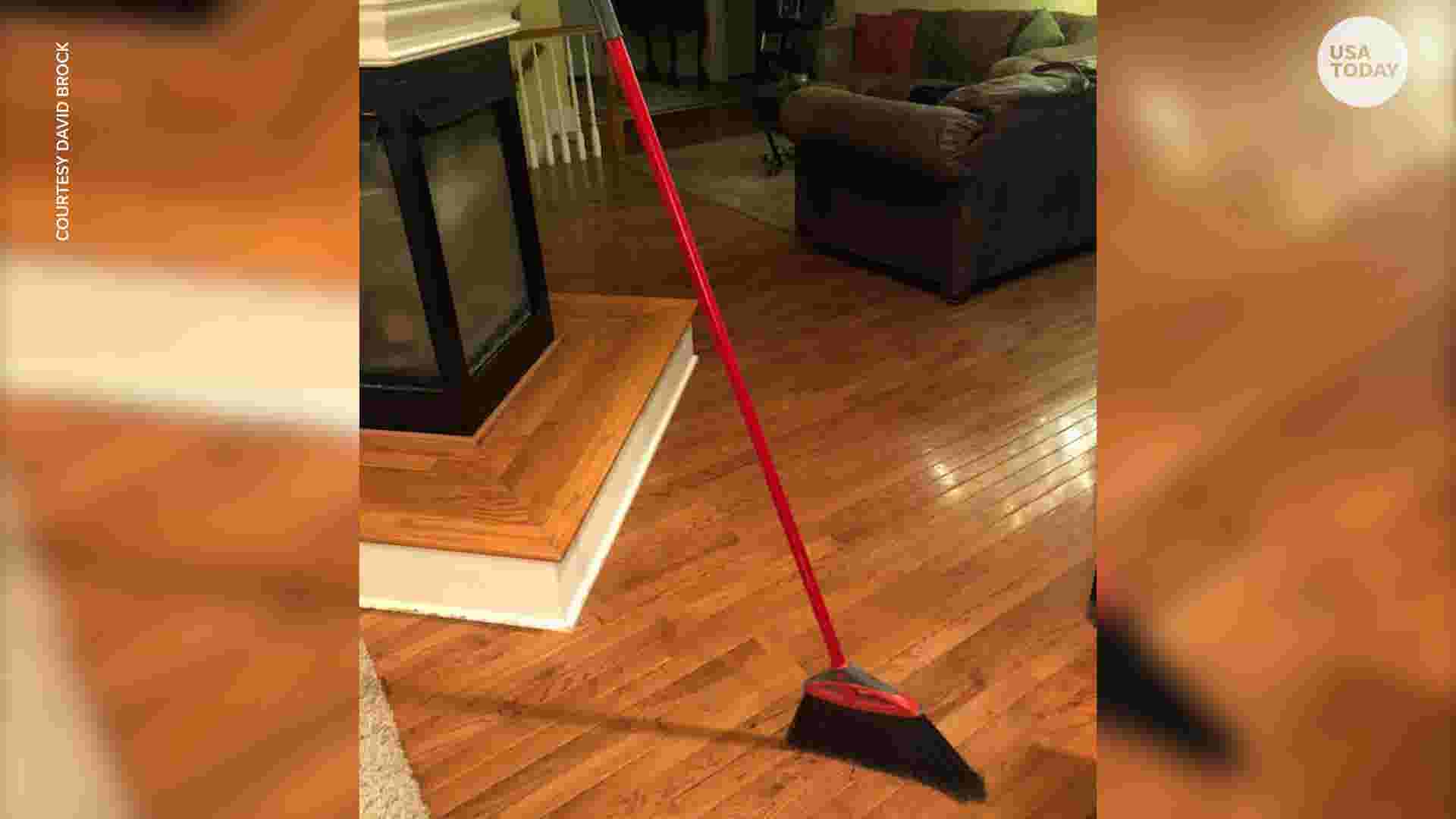 Broom Challenge Viral post shows brooms standing on their own