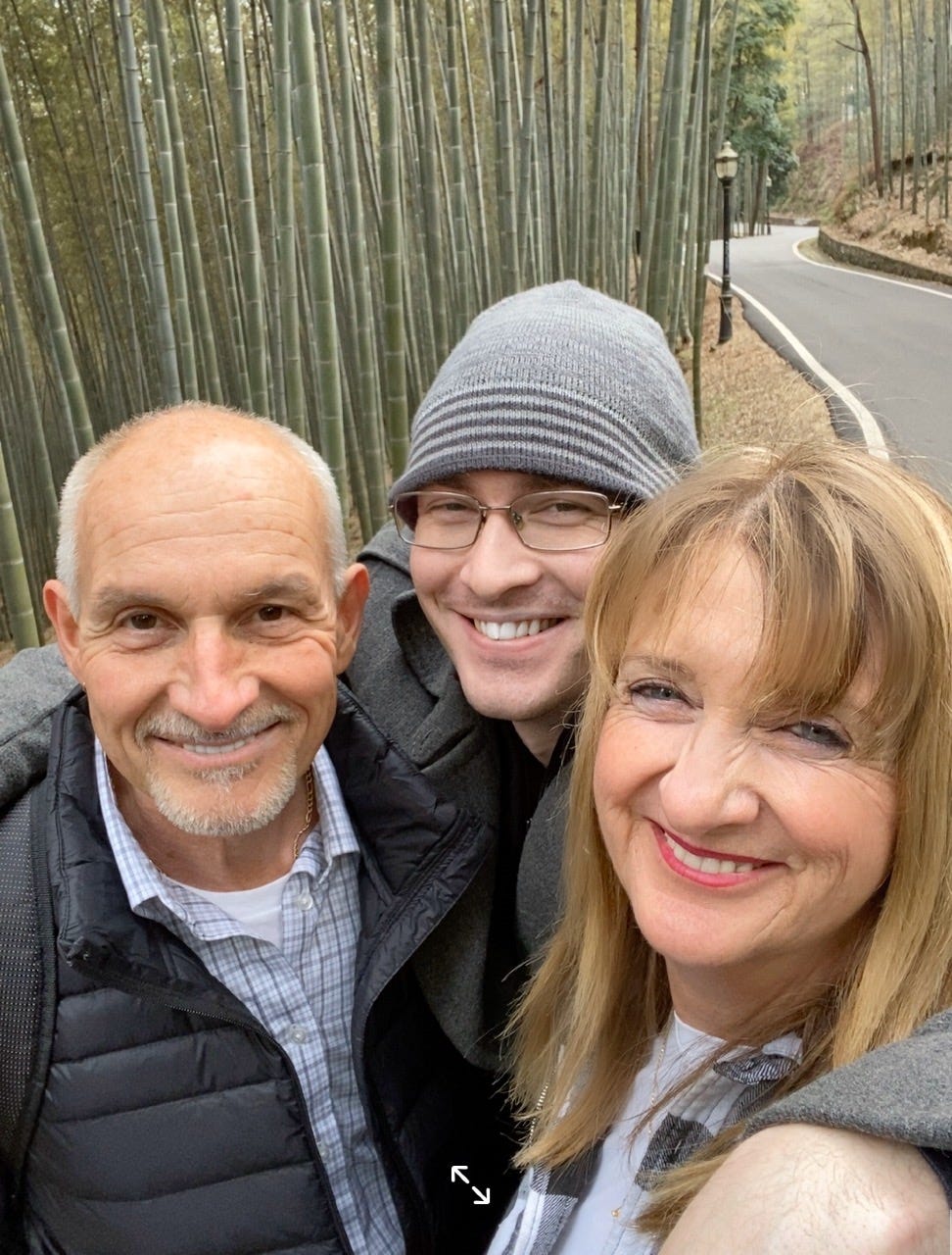 Claude and Ilona visit a national park with their son, Craig, on Jan. 22, 2020, before the lockdown began in Wuhan, China.