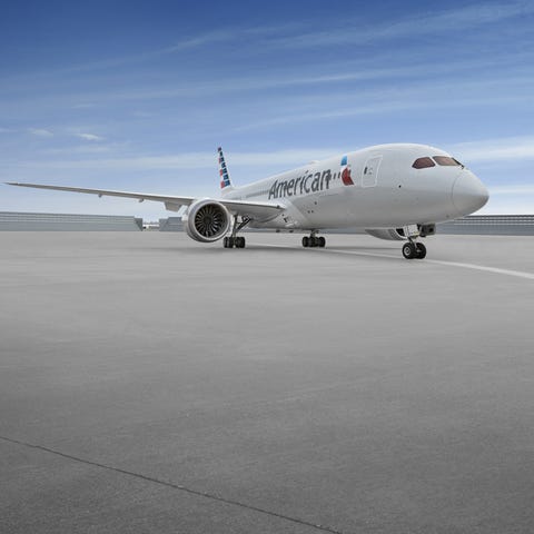 American Airlines' Boeing 787 widebody jet is used