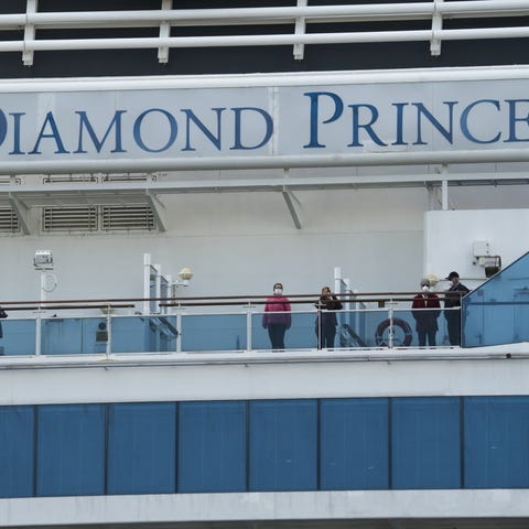The Diamond Princess cruise ship in Yokohama, Japa