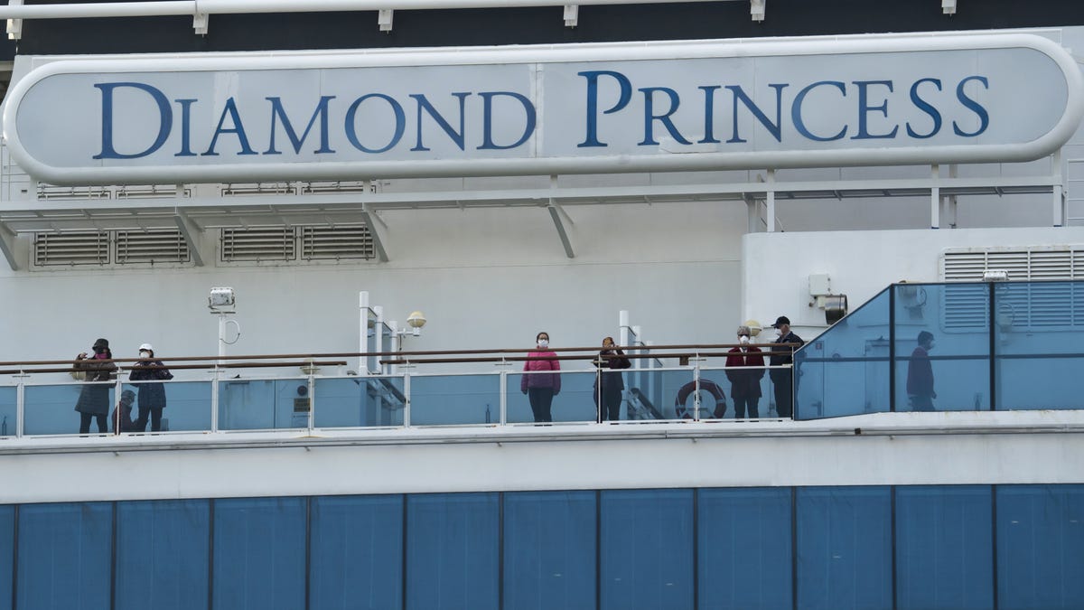 The Diamond Princess cruise ship in Yokohama, Japan, in February 2020.