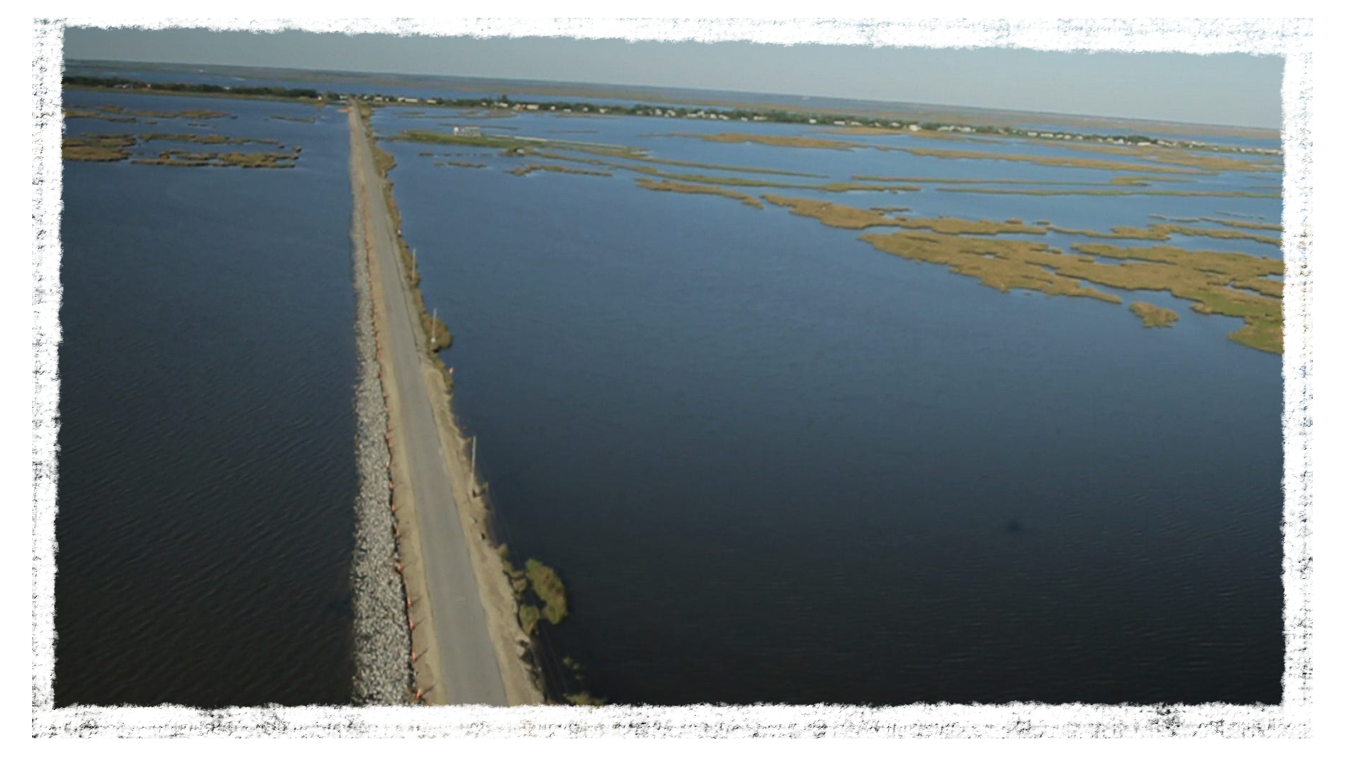 Island Road is the only road connecting Isle de Jean Charles to the mainland. Residents say it floods at high tide.