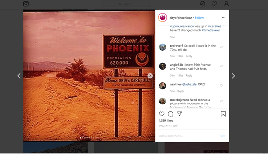 An Instagram post from the City of Phoenix.