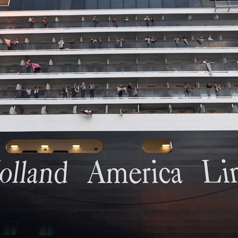 Passengers on board the Westerdam cruise ship look