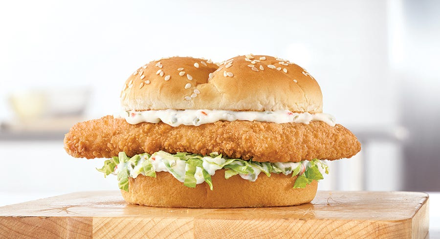Arby's Crispy Fish Sandwich and the new Fish n' Cheddar are available for a limited time.